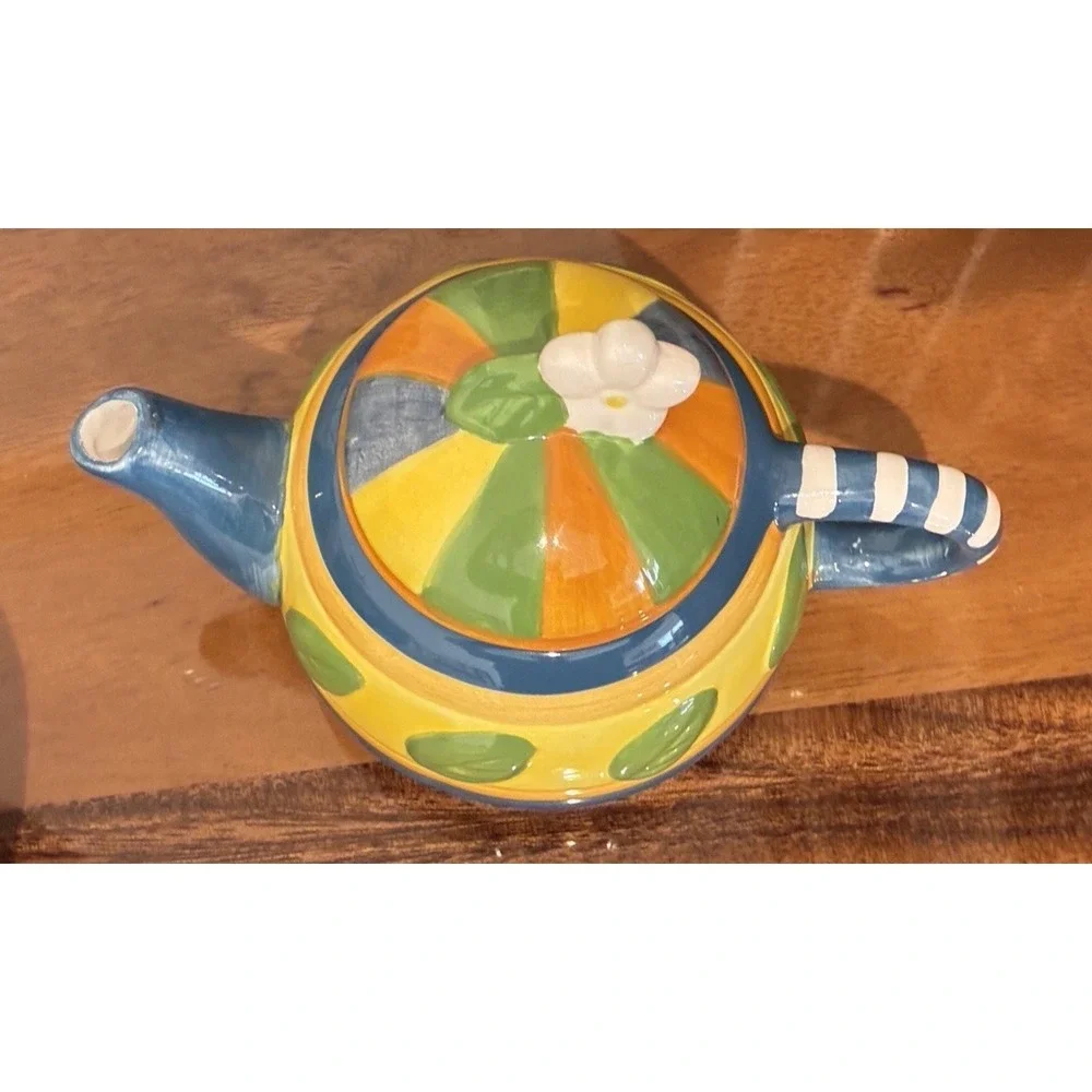 Floral Tea For One 4 Piece‎ Set Stacking Teapot Cup & Teabag Plate Ceramic Gift